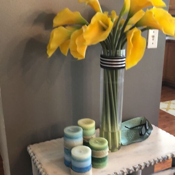 Four piece candle bundle.Blue green - Picture 6 of 6